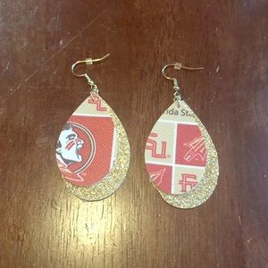 FSU Faux Leather Earrings